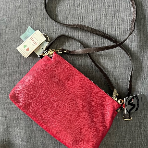 NWT VALENTINA LEATHER CROSSBODY & HAND BAG CLUTCH